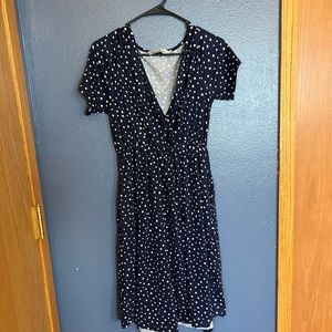 Navy blue polka dot dress